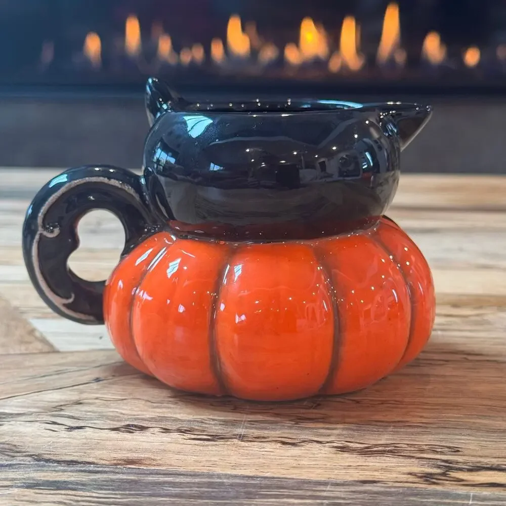 New Johanna Parker Transpac Halloween Bat Pumpkin Peep Creamer Pitcher Mug